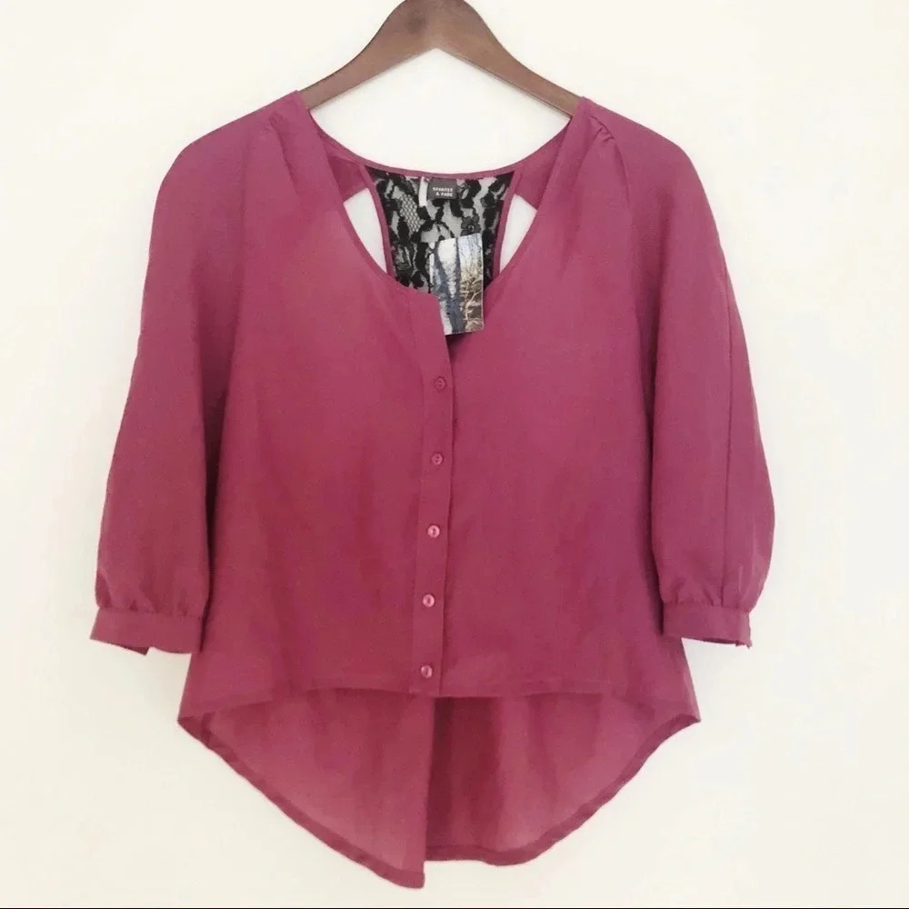 Sparkle & Fade Urban Outfitters | Lace cutout Top